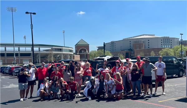 Ohio State football fans tailgating before a game at Ohio Stadium