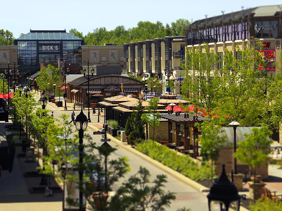 Crocker Park shopping and dining district in Westlake Ohio